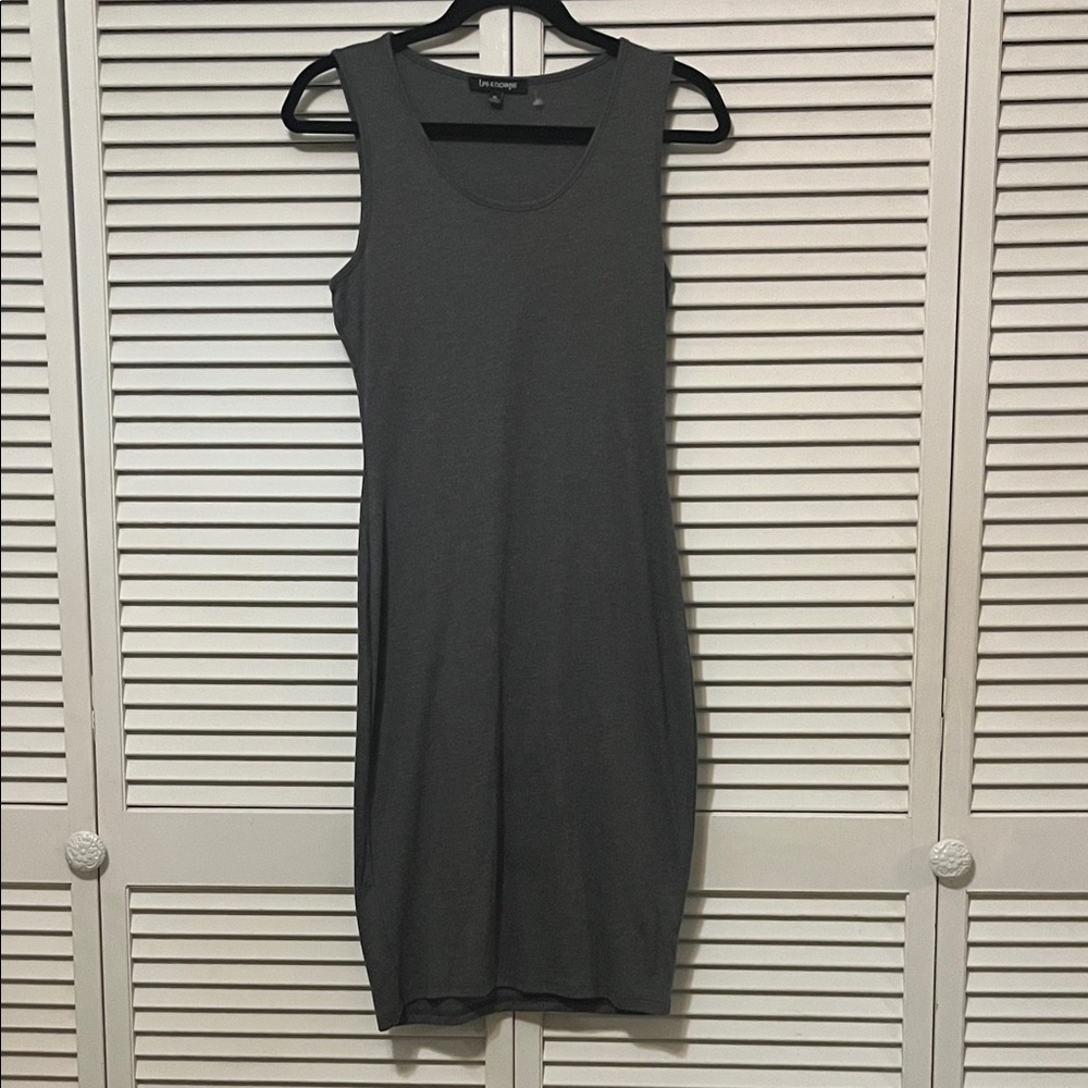 Elegant Charcoal Sleeveless Midi Dress